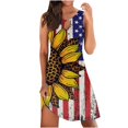 thumbnail image 1 of Mini vestido de mujer con cuello redondo y estampado sin mangas sexy a la moda del Día de la Independencia Pompotops ghjkhdj3340, 1 of 4