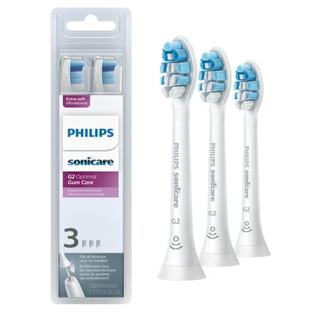 Philips Sonicare Optimal Gum Care Replacement Toothbrush Heads, HX9033/65, Brushsync™ Technology, White 3-pk