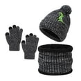 thumbnail image 2 of Kids Winter Hats Girls Gloves and Neck Warmer Set, Warm Lining Beanie Hats Knitted Cap for 2-8 Years Girls Boys, 2 of 8