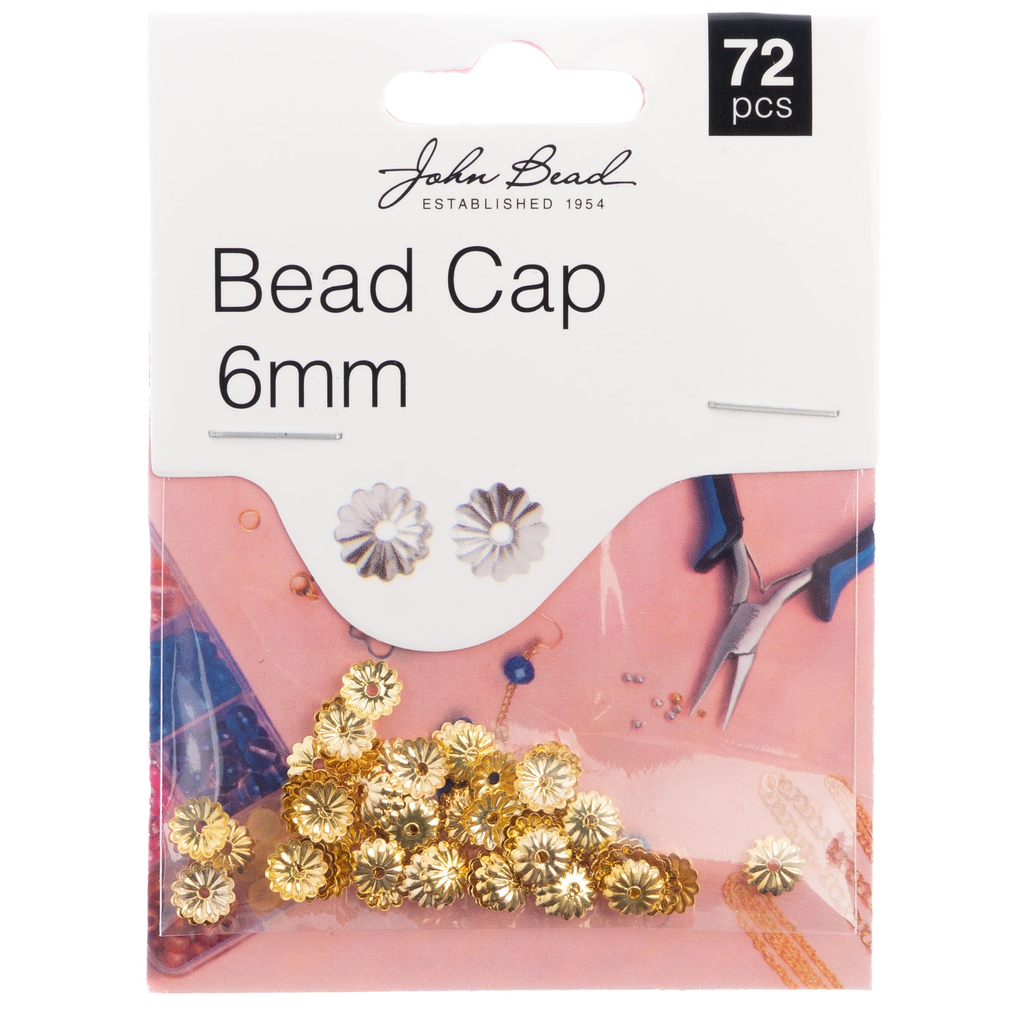 John Bead Bead Cap 6mm 72/Pkg-Gold