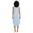 thumbnail image 3 of Time and Tru Women's Sleeveless Curve Hem Henley Midi Dress, 3 of 6