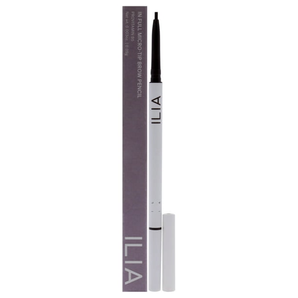 Lápiz para cejas In Full Micro-Tip, marrón oscuro, de ILIA Beauty para mujeres, 0,003 oz