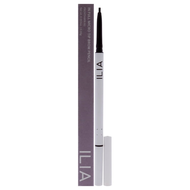 Lápiz para cejas In Full Micro-Tip, marrón oscuro, de ILIA Beauty para mujeres, 0,003 oz