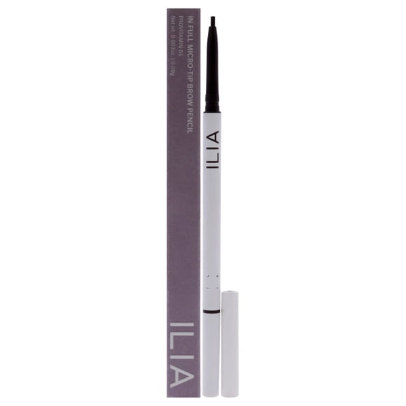 Lápiz para cejas In Full Micro-Tip, marrón oscuro, de ILIA Beauty para mujeres, 0,003 oz