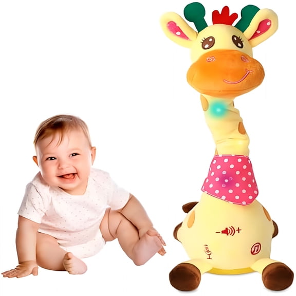 BESTSKY Dancing Talking Giraffe Stuffed Animal Baby Toys Singing Song Toddlers Toy Repeats What You Say Glowing Musical Toy for Baby Birthday