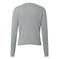 thumbnail image 5 of idosla Women's Long Sleeve Cardigan Casual V-Neck Button Open Front Outerwear Soft Cropped Knit Shrugs Sweater (Grey, M), 5 of 9