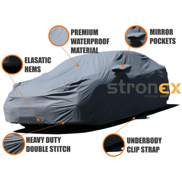 KIA RIO Weatherproof Outdoor Car Cover – All-Weather Scratch Resistant Cover  for Car – Breathable, Dustproof Material – Side Mirror Pockets –  User-Friendly and Practical 