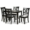 thumbnail image 2 of Baxton Studio Clarke Modern and Contemporary Grey Fabric Upholstered and Espresso Brown Finished Wood 5-Piece Dining Set, 2 of 9