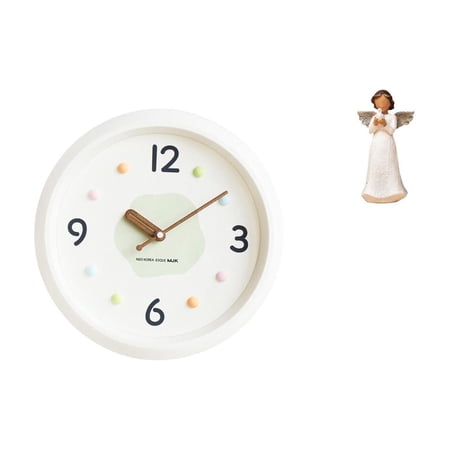 deevoka Modern Angel Wall Clock Resin Figurine Quiet Large Numerals Decorative Cherub Sculpture Holding Pigeon for Home Office Study Room Living Room Xmas Dec