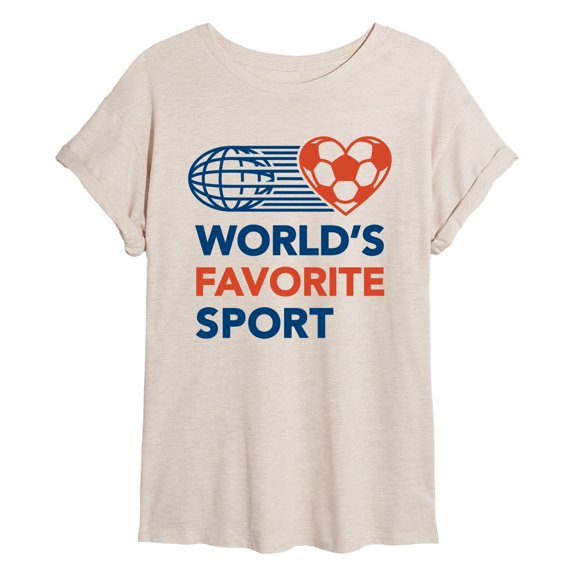 Instant Message - Soccer World's Favorite Sport Oversized Graphic T-Shirt