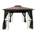 thumbnail image 2 of Hassch 10x10FT Outdoor Patio Gazebo Canopy Tent With Detachable Mosquito Net Suitable for Lawn, Garden, Backyard and Deck, Brown Top, 2 of 10
