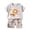Gray, variant on Girls Toddler Baby Short Sleeve Shorts Set 100 Percent Cotton Casual Round Neck Animal Print 2 Piece Outfit