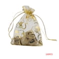 thumbnail image 1 of Oro estampado corazón bolsa de organza multicolor Favor de la boda regalo de joyería bolsas de dulces 100 piezas Sweethay JJ16342-02, 1 of 7