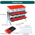 thumbnail image 2 of Chicken Nesting Box – 8 Compartment Metal Roll Away for Laying Eggs – Includes Perch & Legs – Wall Mount Brooder Box for Hens & Poultry – Red, 2 of 288