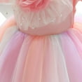 thumbnail image 3 of Girls Unicorn Party Lace Dresses Kids Wedding Birthday Sparkly Rainbow Princess Dress, 3 of 6