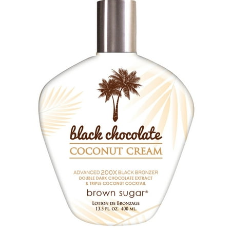 Black Chocolate Coconut Cream Tanning Lotion with Bronzers, 13.5