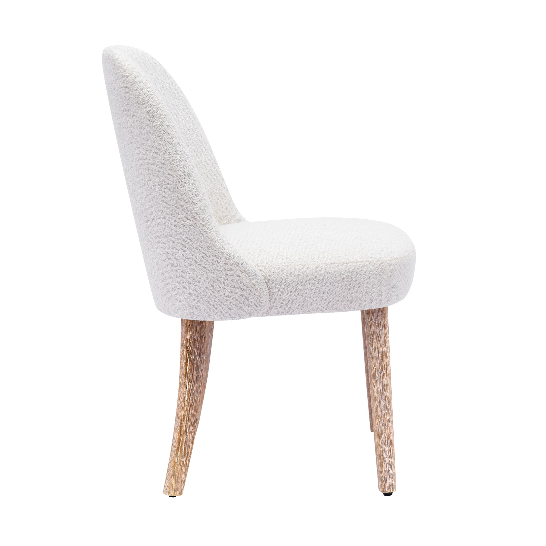 Contemporary Water and Stain Resistant Boucle Fabric Upholstered Dining Side Chair, Cream