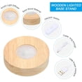 thumbnail image 3 of PATIKIL 3.2 Inch Wooden LED Light Base, 2pcs Wood Light Display Base Stand Lighting with Switch for 3D Crystal Glass Aroma Stone Art, White Light, 3 of 7