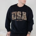 thumbnail image 2 of USA Est 1776 Camo Patriotic Sweatshirt for Men and Women, American Flag Graphic Crewneck, Sizes S-3XL, 2 of 6