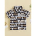 thumbnail image 2 of Bagilaanoe Toddler Baby Boy Summer T-shirt Geometric Printed Short Sleeve Shirt 3M 6M 12M 18M 24M 3T Kids Casual Tops, 2 of 8