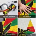 thumbnail image 6 of Welcome Door Mats Yellow Green and Red Flag Black Leaves Rugs Rug Carpets Bathroom Decor for Kitchen Bedroom Indoor Floor Front Porch Rugs Outdoor Door Mats Entrance Patio Carpet Decor 17x30 inch, 6 of 6