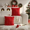 thumbnail image 6 of Cinvoph Christmas Tree Plush Throw Pillow Winter New Year Decorations Xmas Rustic Throw Cushion Case for Sofa Home Living Room Party Decor, Red, 6 of 6