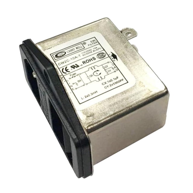 Bearachild Filtro RFI AC 250V 10A CW2C-10A-T Supresor Filtro de ruido de línea de alimentación Electrónica miscelánea