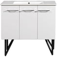 thumbnail image 3 of Annecy 36 Single, Glossy White, Two Doors, One Drawer, Bathroom Vanity, 3 of 3