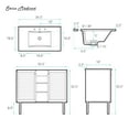 thumbnail image 2 of Bron 36" Freestanding Bathroom Vanity in Brown Oak with Black 3-Hole Widespread Sink Top, 2 of 7
