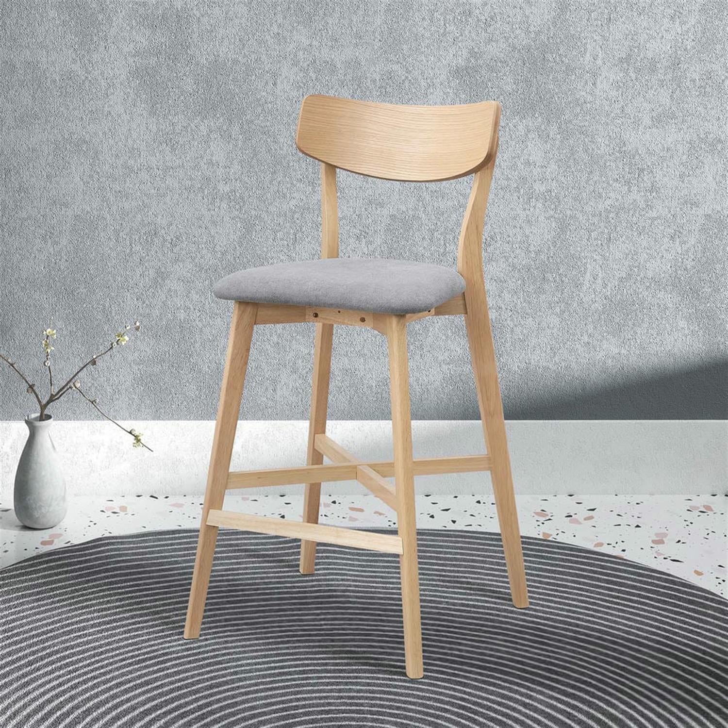 Demi Bonn 41" Counter Height Bar Stools Set of 2, Soft Upholstered Barstools with Back, Kitchen Island Countertop Chairs for Dining Room, Beige