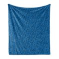 thumbnail image 1 of Leaves Soft Flannel Fleece Blanket, Foliage Silhouette and Outlines Pattern with Blue Tones Scenes from Nature, Cozy Plush for Indoor and Outdoor Use, 60" x 80", Blue and Violet Blue, by Ambesonne, 1 of 6