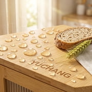YUCHANG Corner Bread Box for Kitchen Counter, Bamboo Large Capacity Bread Storage Bin with Acrylic Door Panel