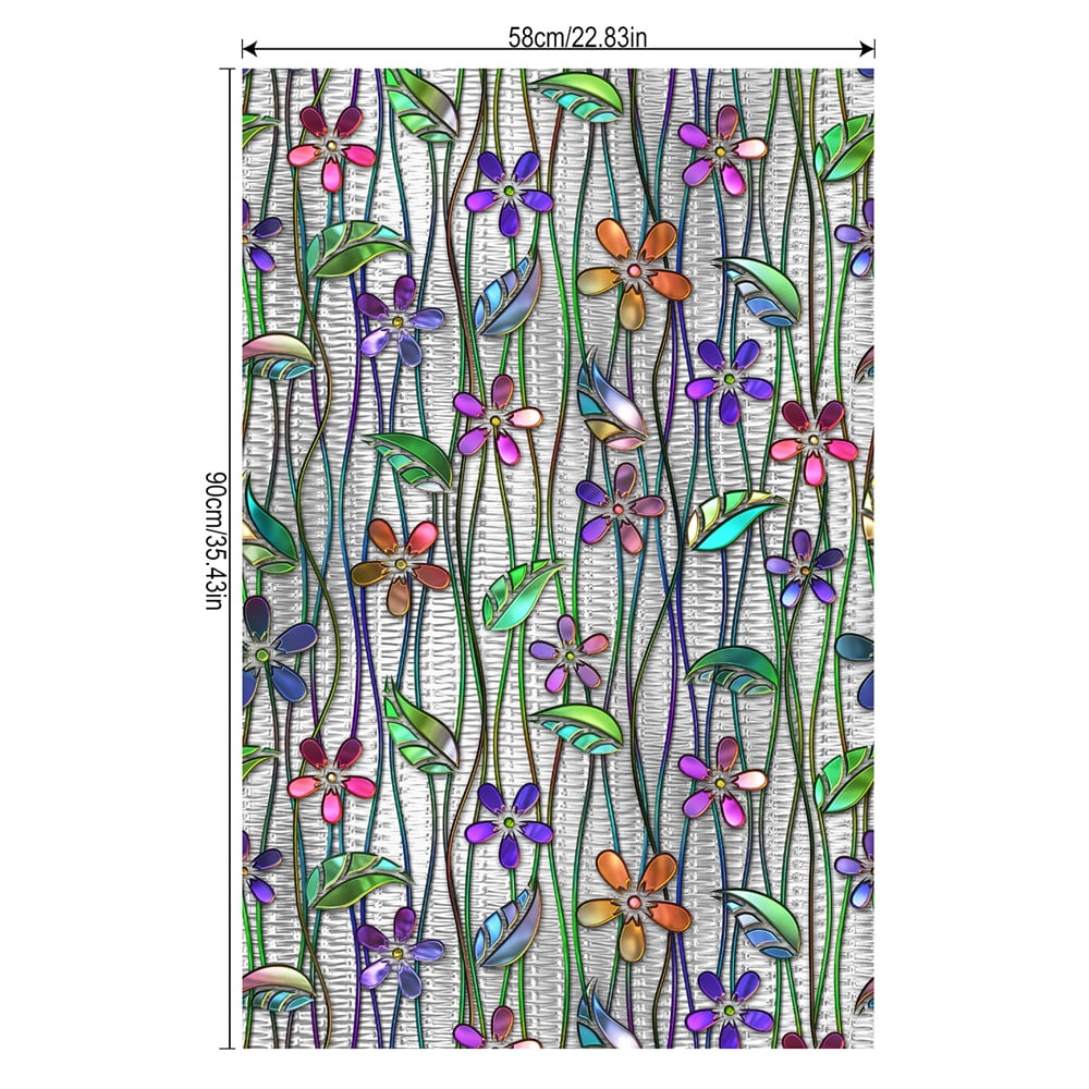 Naiyafly Window Privacy Film Static Cling Stained Glass Window Decals