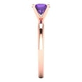 thumbnail image 3 of 1 ctw Solitaire Anniversary Ring for Women | Round Cut Natural Amethyst | Hyperallergenic Solid 18K Rose Gold, 3 of 5