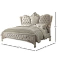 thumbnail image 3 of Acme Furniture Queen Button Tufted Traditional Velvet Sleigh Beds, Bone White, 3 of 7