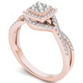 thumbnail image 2 of 3/8 Carat T.W. Diamond Criss-Cross Shank Halo Cluster 10kt Rose Gold Engagement Ring, 2 of 5
