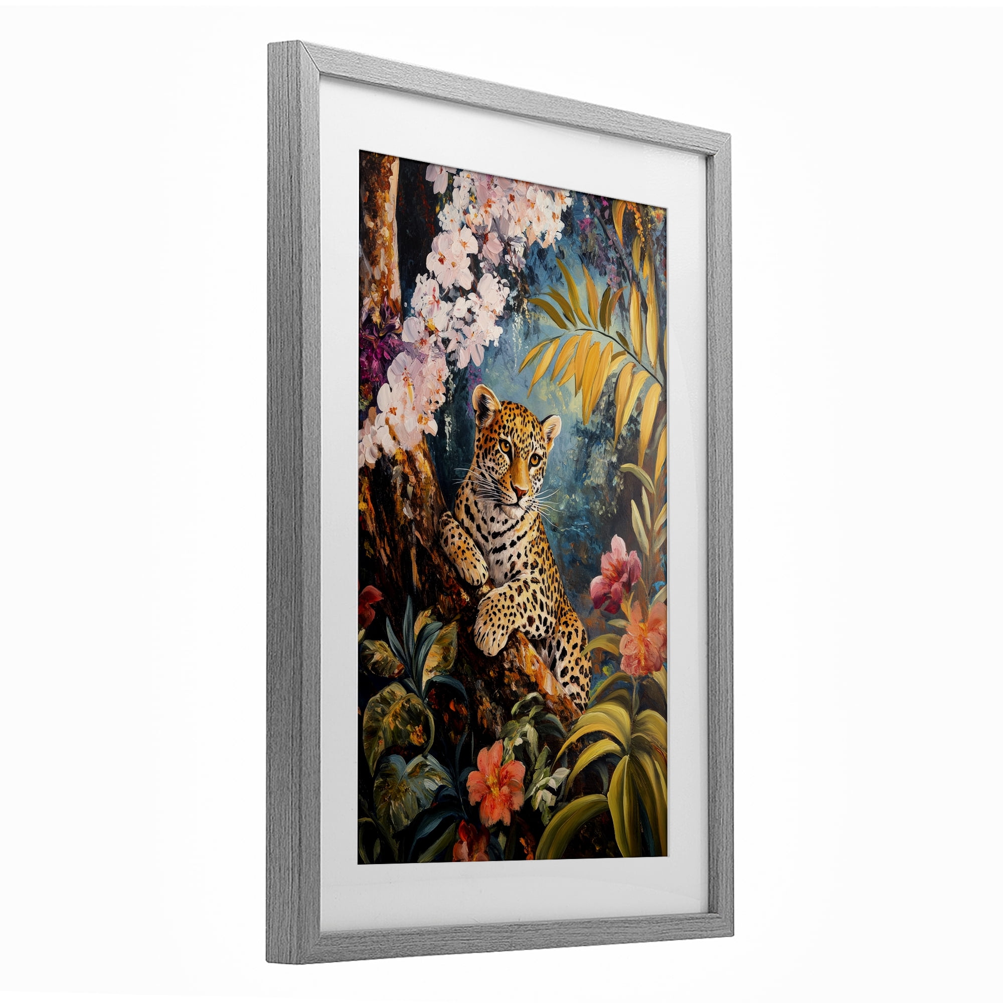 Stupell Industries On The Wild Side Botanicals Gray Framed Print Under Glass, design by Petal Prints Design