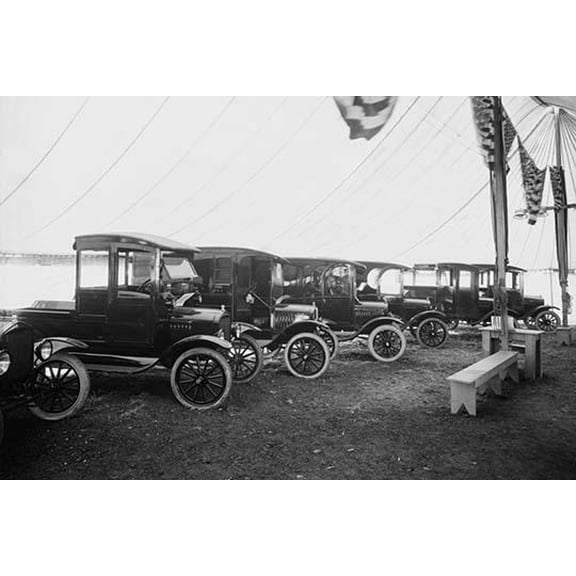 Automobiles on Display in Showroom Interior-Fine art canvas print (20" x 30")