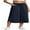 Navy Blue, variant on LYMAYTER Cotton Linen Culottes Pants for Women Loose Wide Leg Casual Cropped Pants for S-3XL