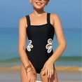 thumbnail image 6 of LUOGENLI Girls Swimsuit Size 7 Summer Swimsuit Bikini Girls' Swimwear Children's Plaid Bikini Girls Swimsuit Size 8-10 Girls Easter Swimsuits Size 14-16 Two Piece Black 9-10 Years, 6 of 7