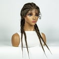 thumbnail image 6 of 26 Inches Synthetic Lace Front Wigs Braided Wigs Lace Front Dutch Twins Cornrows Braids Wig With Baby Hair for Women (1B/27 Color), 6 of 6