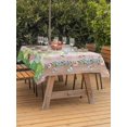 thumbnail image 2 of Outdoor Tablecloth with Umbrella Hole and Zipper, Happy Easter Rectangle Table Cloth 60x84 Inch Waterproof Tablecloth, Spring Gnomes Duck Floral Eggs Pink Plaid Picnic Table Cover for Patio Camping, 2 of 7