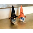 thumbnail image 3 of S/2 Halloween Gnomes W Cat Designs Shelf Sitters Figurine Hanging Ornament Tabletop Decor Room Indoor Plush Fabric Orange & Black 8" H, 3 of 7