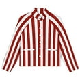 thumbnail image 4 of Jackets for Women Winter Coat Jackets Flannel Stand Collar Jacket(Aesthetic Tomato Red And White Vertical,Size:S-4XL), 4 of 7