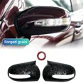 thumbnail image 1 of 1 Pair For Mercedes-Benz E,C-Class W211 W203 2001-2007 Carbon Black Side Rearview Mirror Cover Caps Shell LHD Forged Grain, 1 of 6