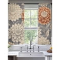 thumbnail image 2 of Burnt Orange Grey Flower Sheer Curtains 72 Inch Length 2 Panels Set, Botanical Spring Floral Voile Window Treatment Rod Pocket Curtains Sheers Drapes for Bedroom/Living Room/Kitchen 52"x72"x2, 2 of 7