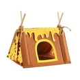thumbnail image 2 of Hamster Tunnel Hideaway Nest Triangle Shape Soft Cloth Material Playful Tassels for Small Pet Squirrel Rat, 2 of 9