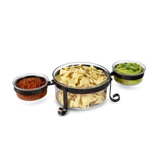 Dip Bowl Four-square Glass Snack Dish and Chassis Home