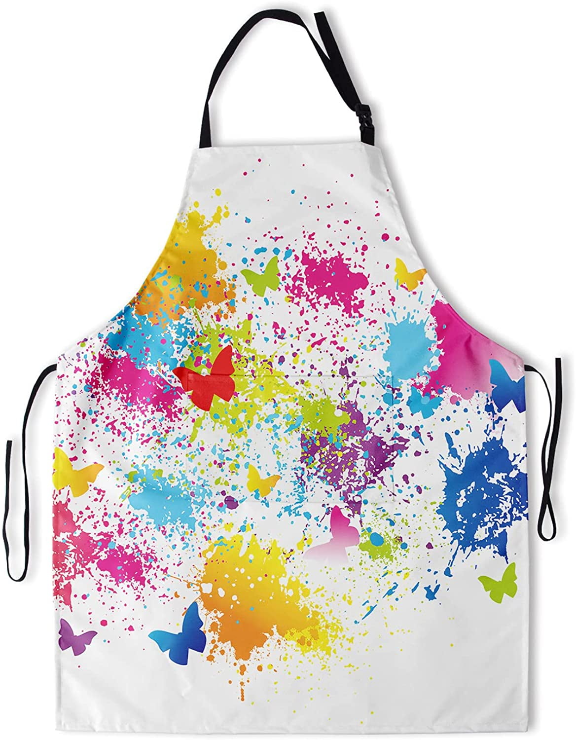 Artist Apron with 2 Pockets and Adjustable Neck Waterproof Colorful