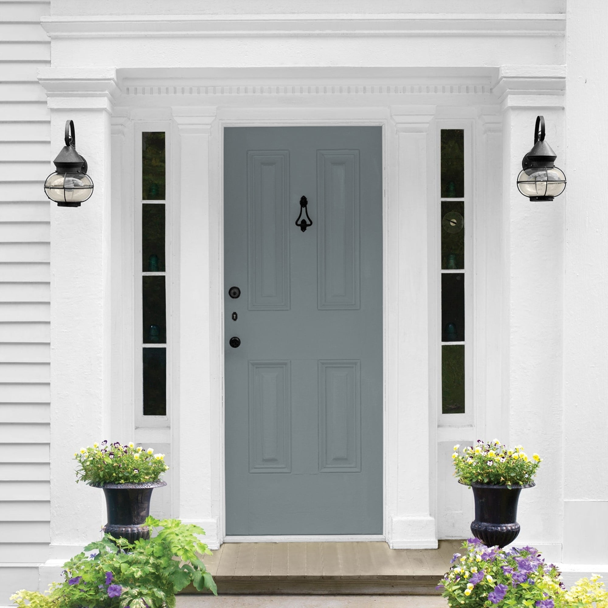 Glidden HEP Garrison Gray / Grey Semi-Gloss Exterior Paint with Primer, 1 Gallon